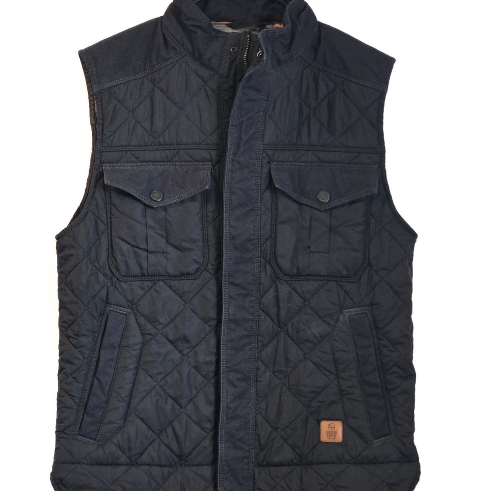 RedHead Black Quilted Vest with Stand-Up Collar and Full-Length Zipper
